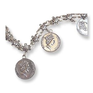 Silver finish Queen One Penny ankle bracelet